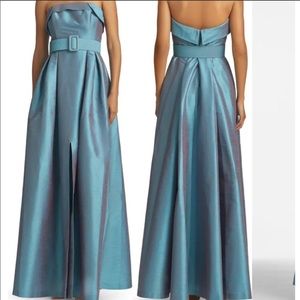 Sachin & Babi Brielle belted gown- topaz size 10